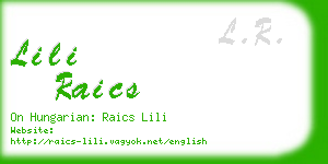 lili raics business card